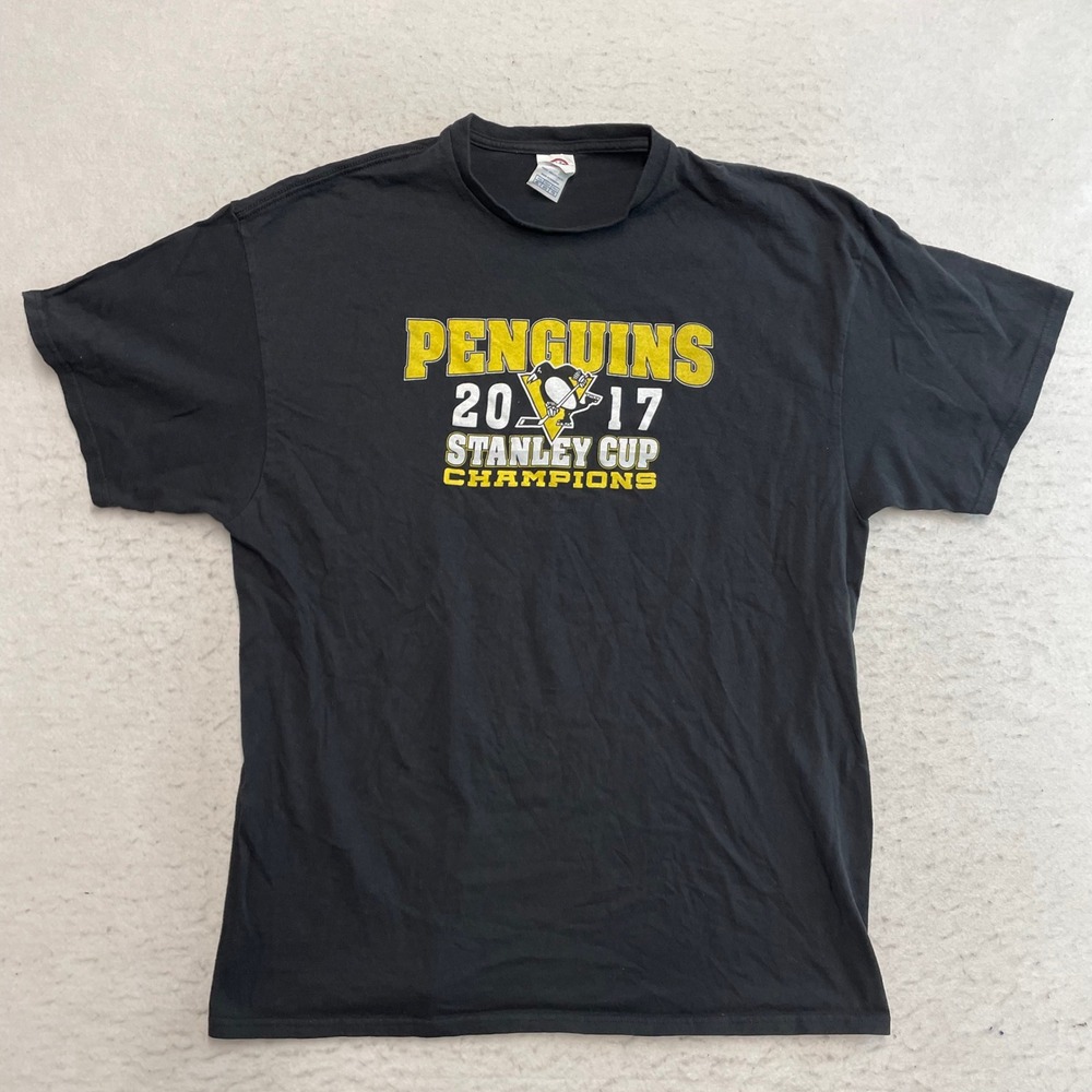 Delta Pro Weight T-Shirt Mens XL Black Stanley Cup Champions 2017 Penguins